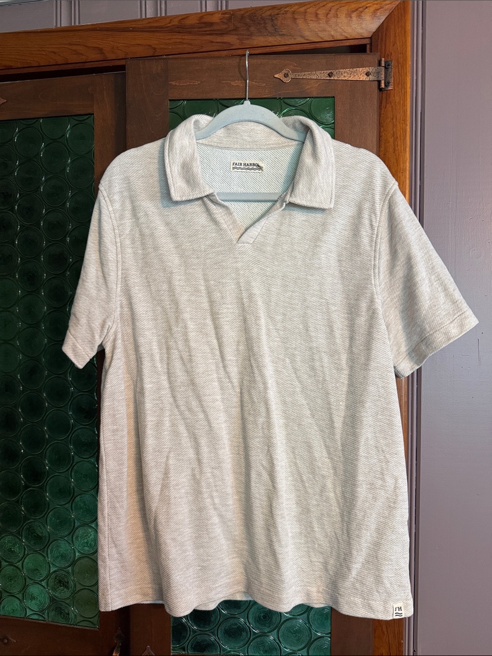 Fair Harbor Men's Heather Light Gray Polo